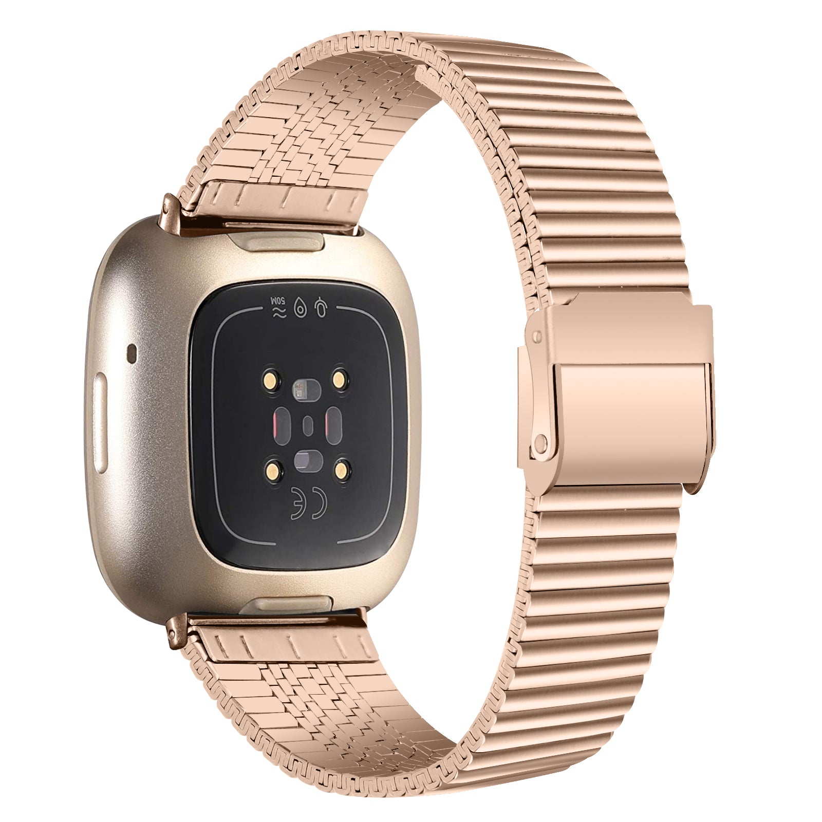 For Fitbit Versa 4 Sense 2 Adjustable Stainless Steel Watch Band Replacement Wrist Strap For Fitbit Versa 4 Sense 2 Adjustable Stainless Steel Watch Band Replacement Wrist Strap